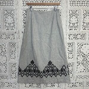 Ann Taylor Gray & Black Sequin Wool & Silk Blend Midi Skirt Sz 6